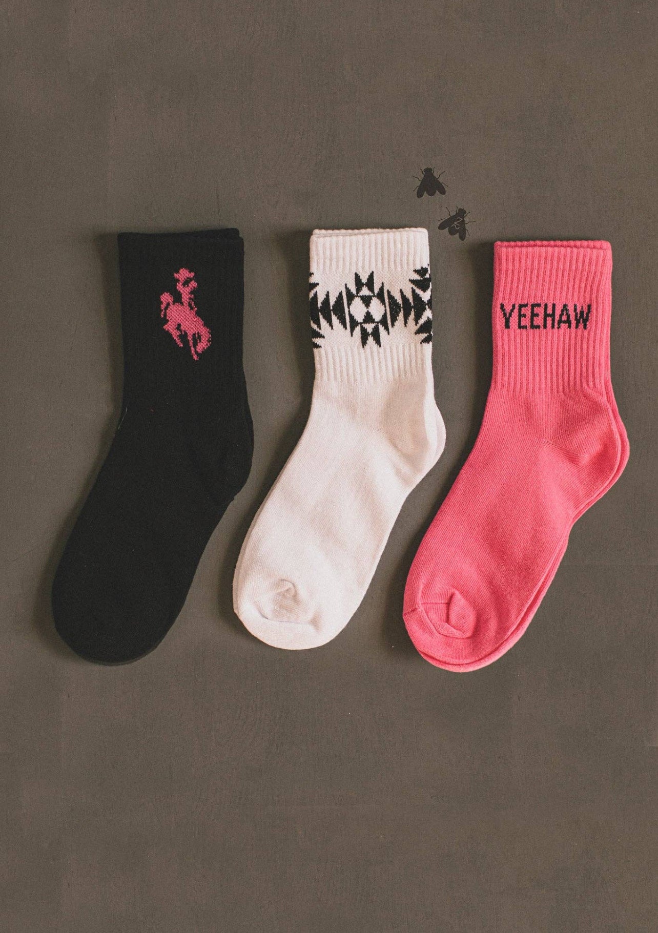 Yeehaw bronc cowboy socks~adult