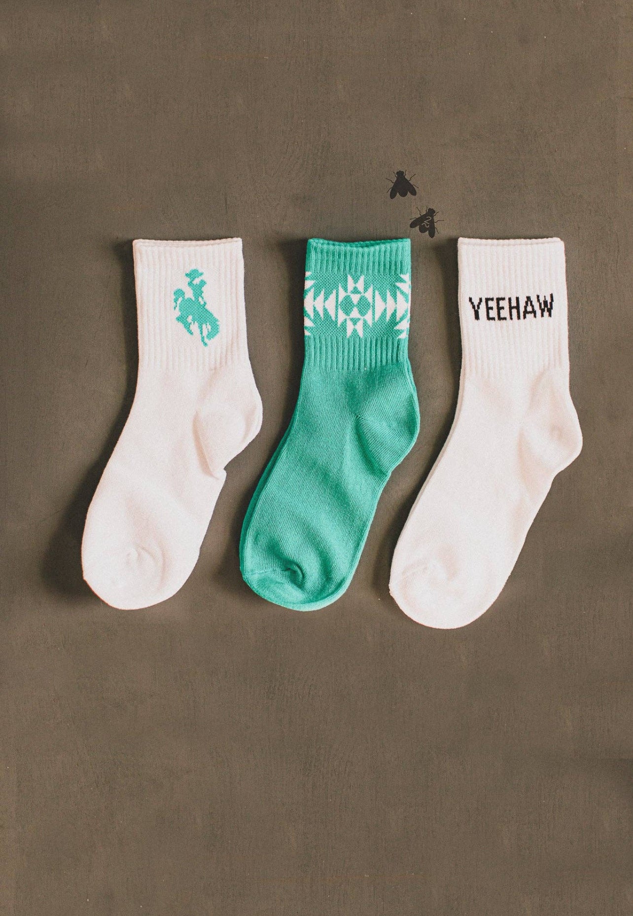 Yeehaw bronc cowboy socks~adult