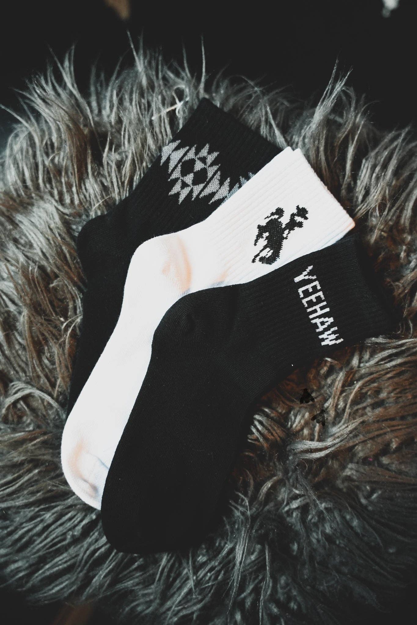 Yeehaw bronc cowboy socks~adult
