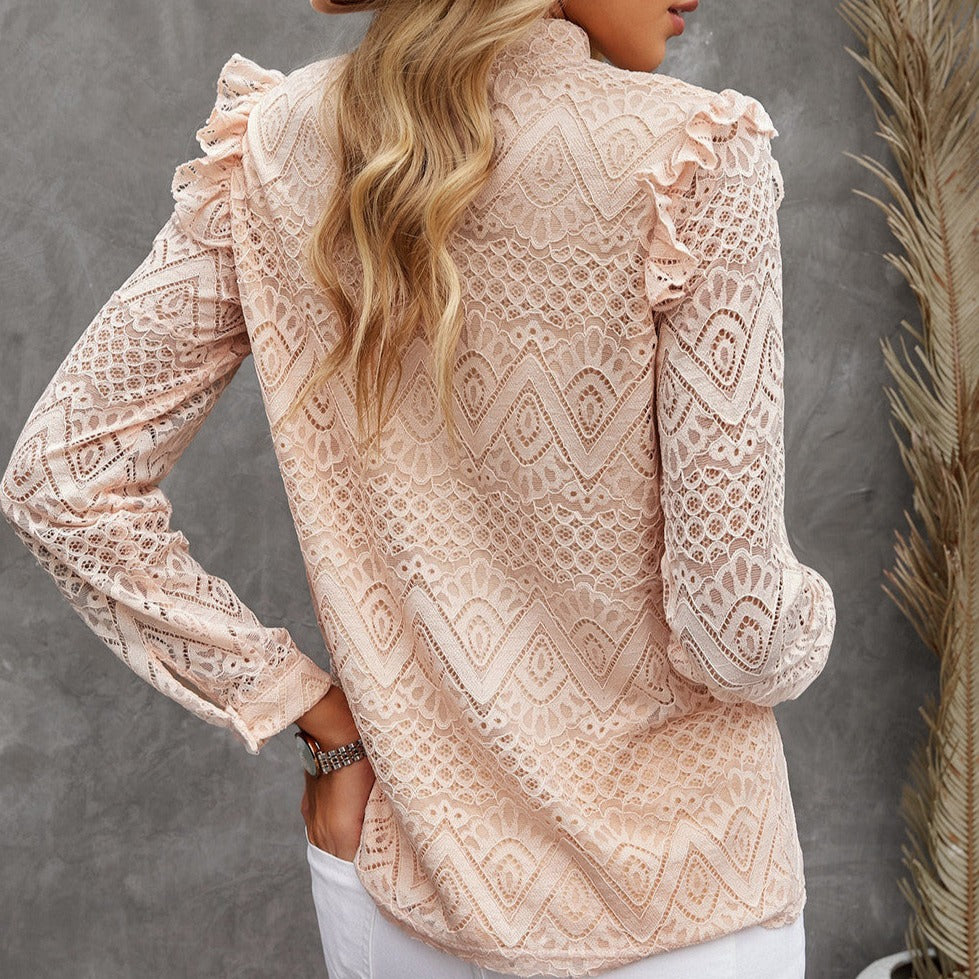 Ruffle Pretty Patterned Lace Top