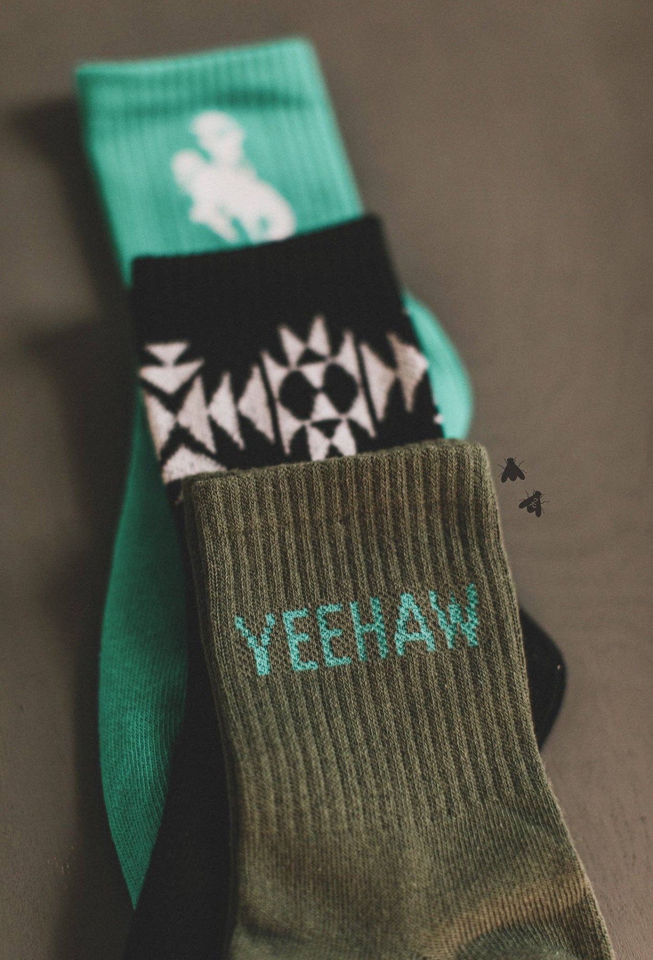 Yeehaw bronc cowboy socks~adult