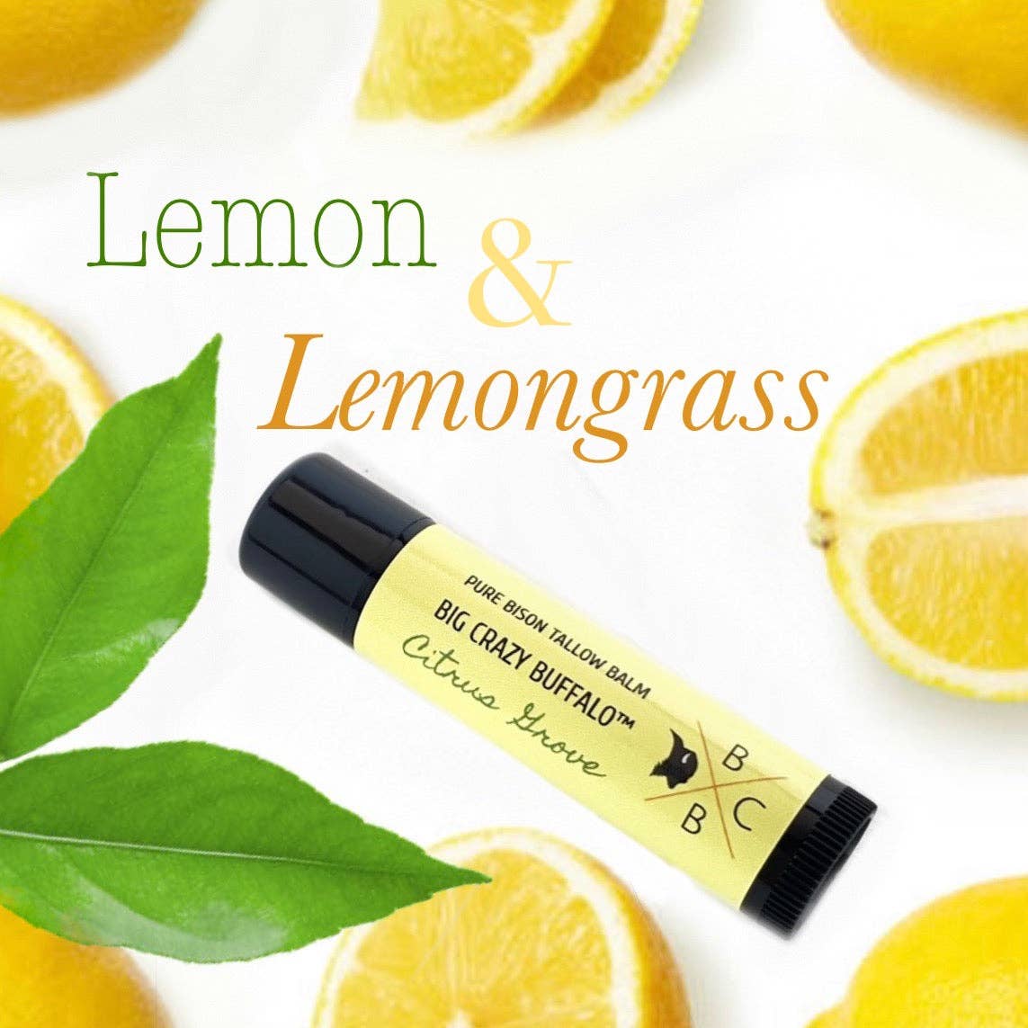 Natural Lip Balm Citrus Grove-Lemongrass & Lemon, Moisturizing, Non-Habit Forming, Soothes Chapped Lips, Hydration, Pure and Natural, No Petroleum, Hydrating