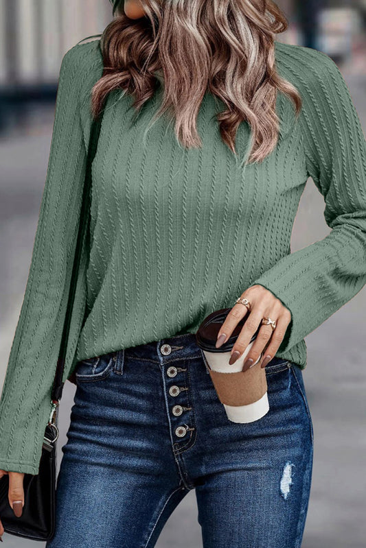 Texture long sleeve Knit Top