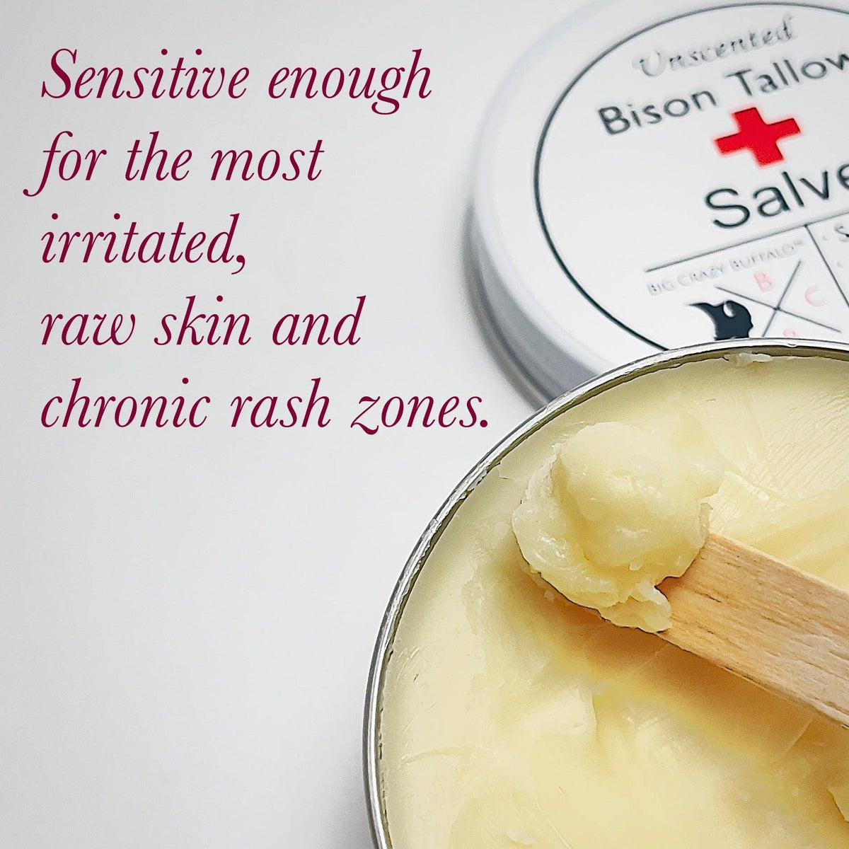Salve Natural Bison Unscented  2 Oz.- No Irritating Ingredients, Simple & Clean, Body Butter, Full Body Hydration, Replaces Lotion, For Cracked, Dry, Itchy, Irritated Skin