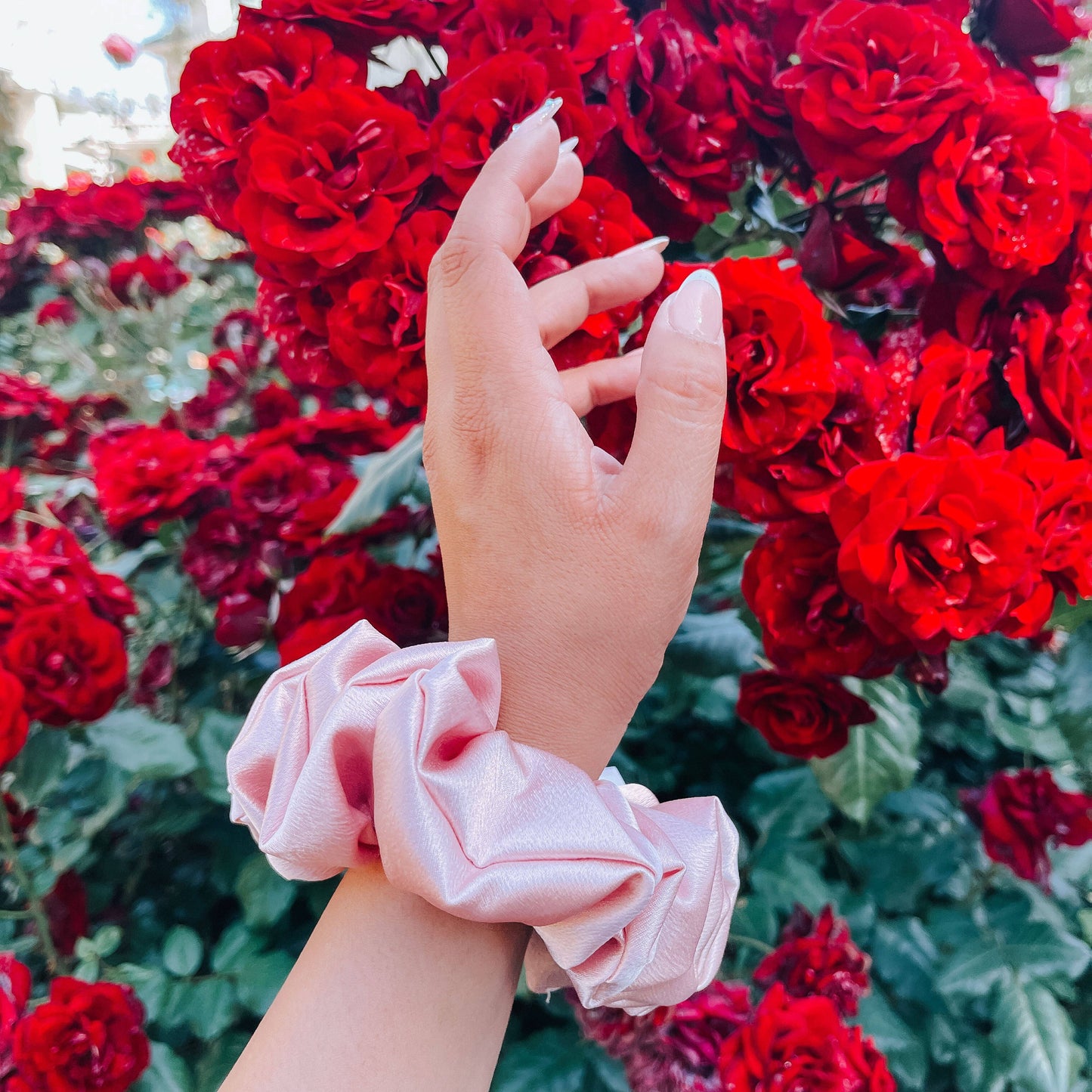 Rose Satin Scrunchie