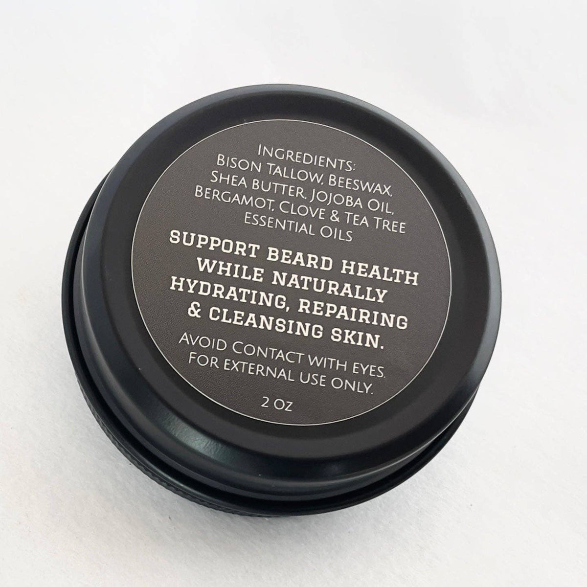 Tallow Beard Balm 2 Oz. Jojoba Oil, Shea Butter, Beeswax, Clove Essential Oil, Leave in Conditioner, Condition, Strengthen, Nourish, Moisturize, Soften, and All Natural