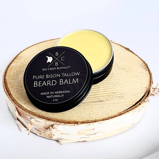 Tallow Beard Balm 2 Oz. Jojoba Oil, Shea Butter, Beeswax, Clove Essential Oil, Leave in Conditioner, Condition, Strengthen, Nourish, Moisturize, Soften, and All Natural