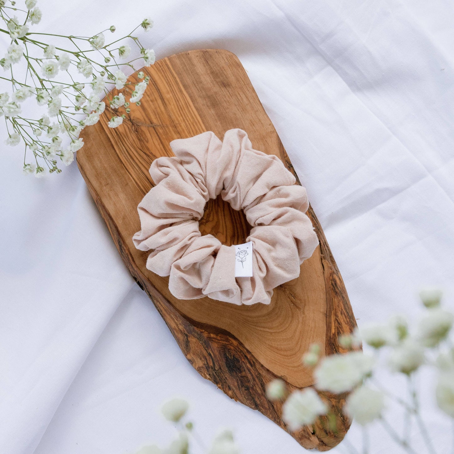 Rose Bud Cotton Scrunchie