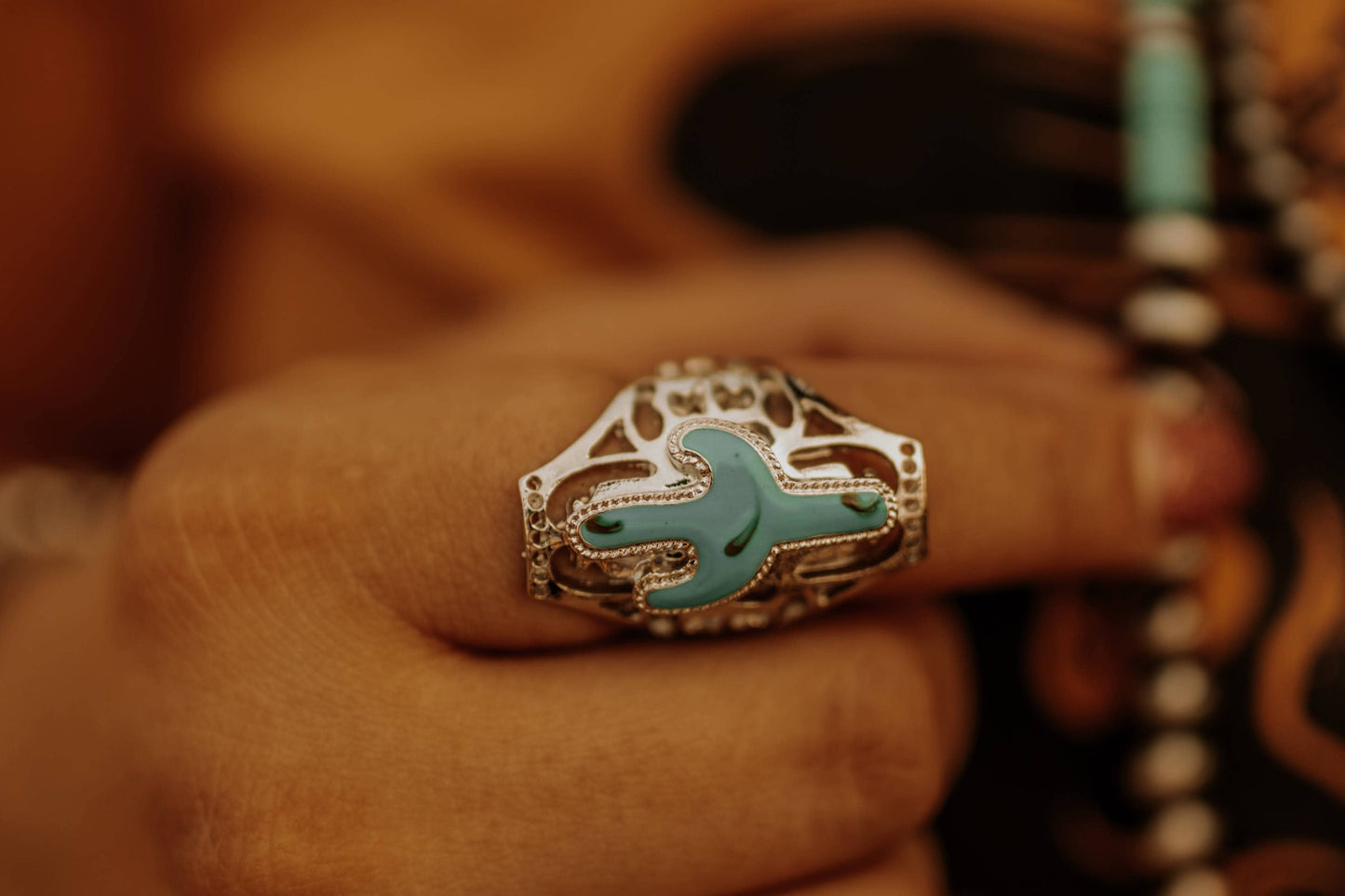 Turquoise Cactus Ring