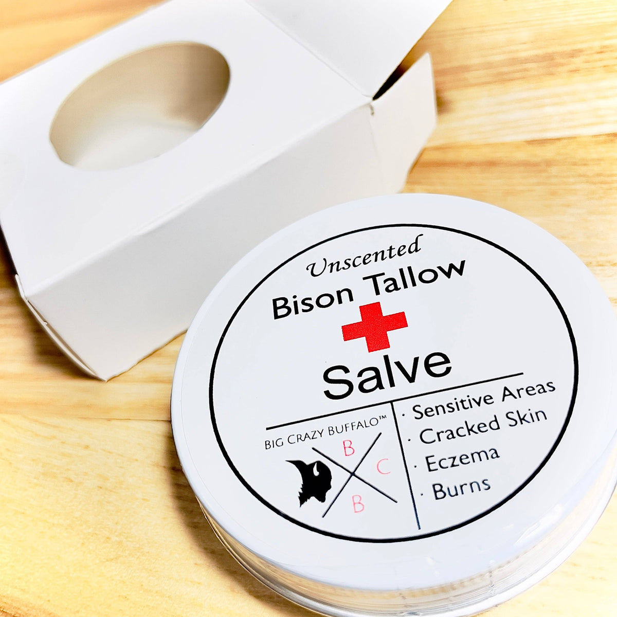 Salve Natural Bison Unscented  2 Oz.- No Irritating Ingredients, Simple & Clean, Body Butter, Full Body Hydration, Replaces Lotion, For Cracked, Dry, Itchy, Irritated Skin